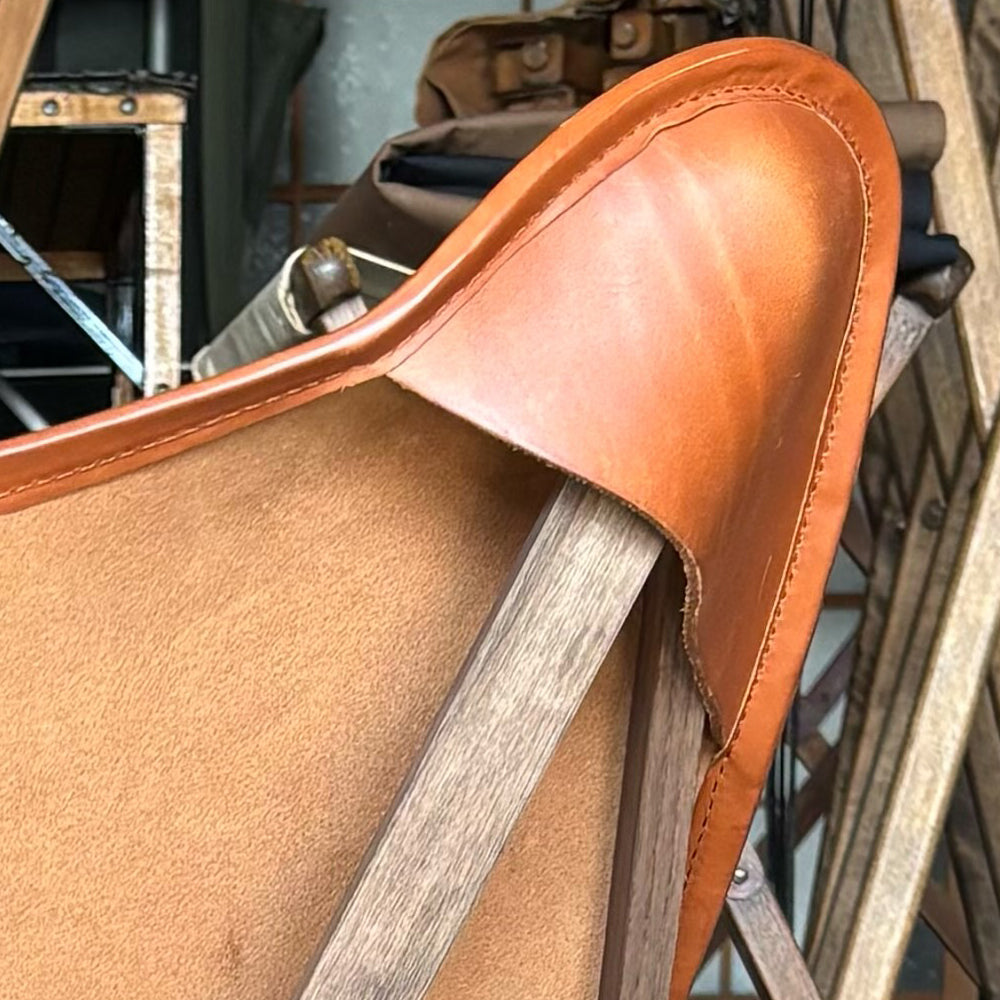 "PARAGON" FOLDING CAMP CHAIR LEATHER SHEET TYPE