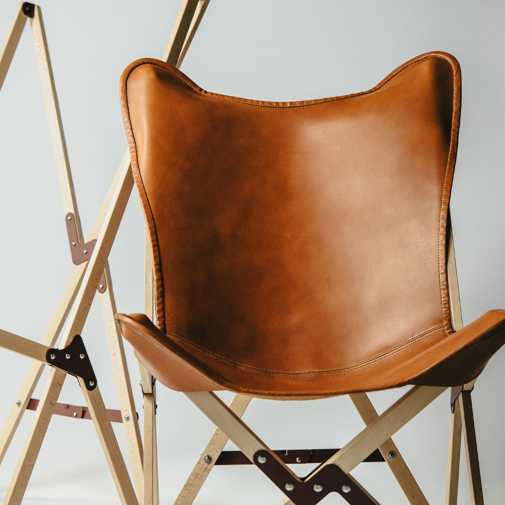 "PARAGON" FOLDING CAMP CHAIR LEATHER SHEET TYPE