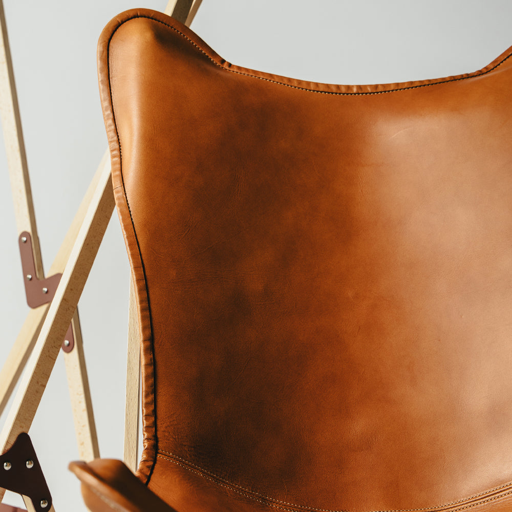 "PARAGON" FOLDING CAMP CHAIR LEATHER SHEET TYPE