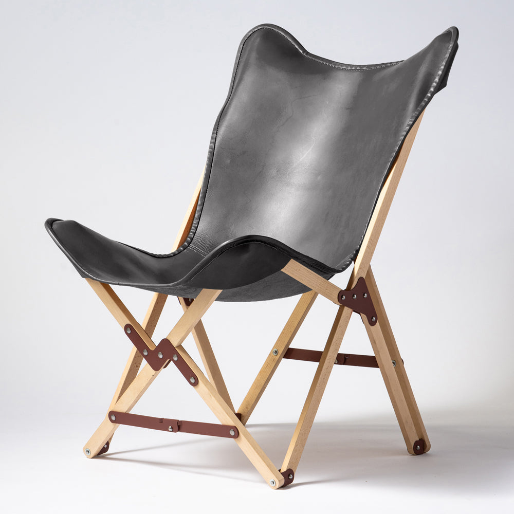 "PARAGON" FOLDING CAMP CHAIR LEATHER SEAT TYPE