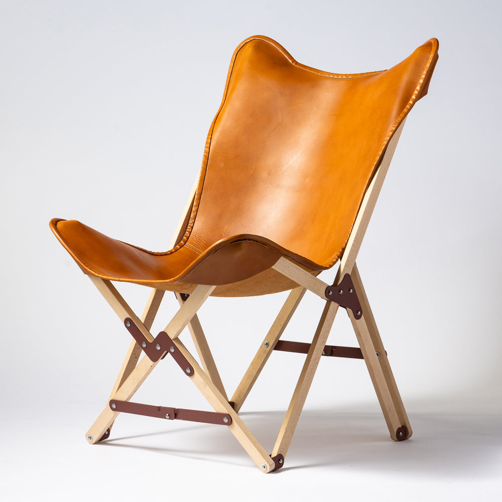 "PARAGON" FOLDING CAMP CHAIR LEATHER SEAT TYPE