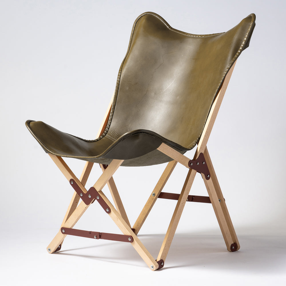 "PARAGON" FOLDING CAMP CHAIR LEATHER SEAT TYPE
