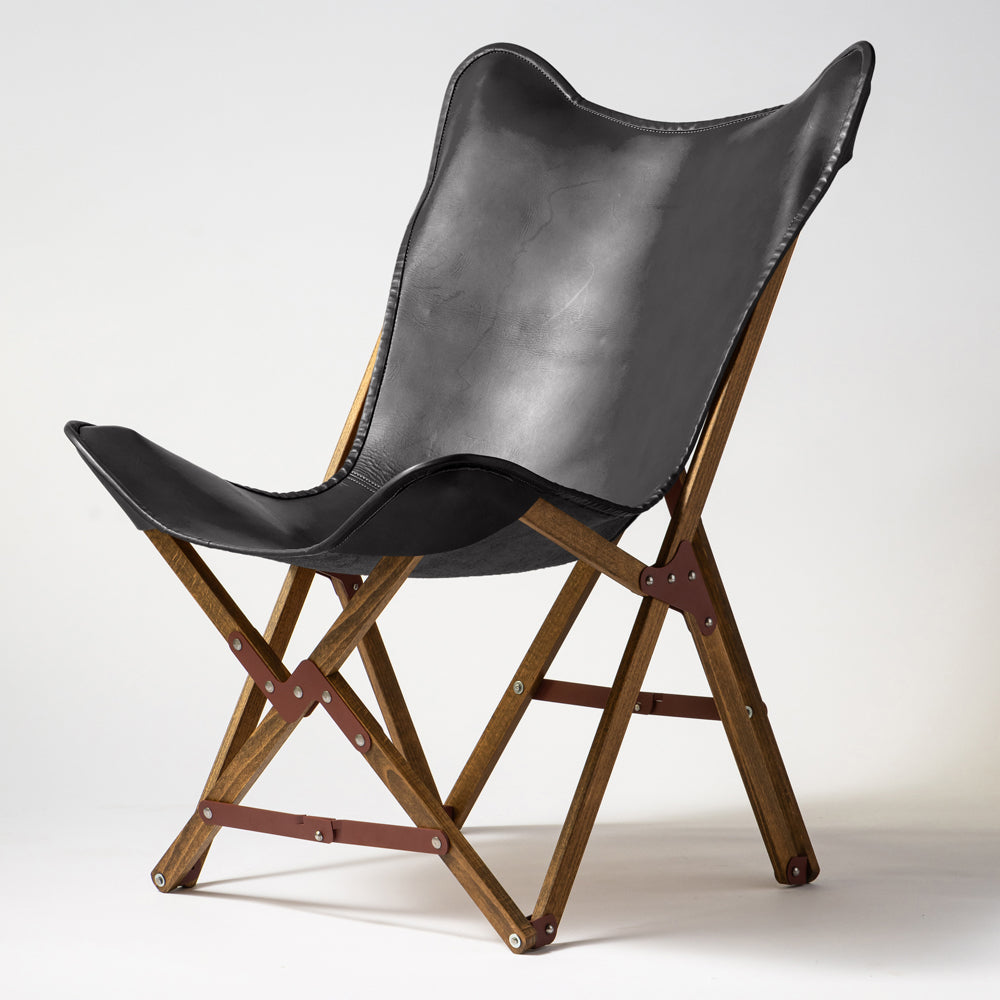 "PARAGON" FOLDING CAMP CHAIR LEATHER SEAT TYPE