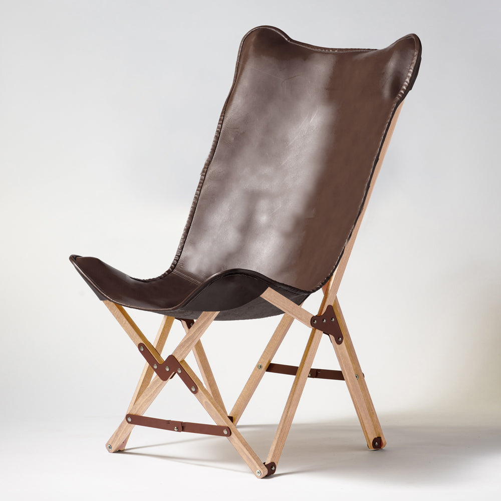 "PARAGON" FOLDING CAMP CHAIR LEATHER SHEET / HIGH BACK TYPE