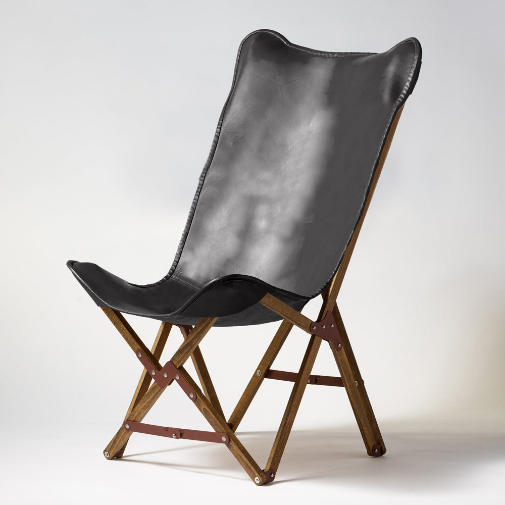 "PARAGON" FOLDING CAMP CHAIR LEATHER SHEET / HIGH BACK TYPE