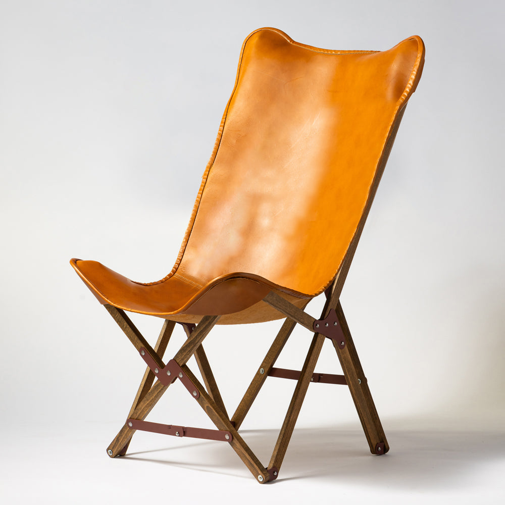 "PARAGON" FOLDING CAMP CHAIR LEATHER SHEET / HIGH BACK TYPE