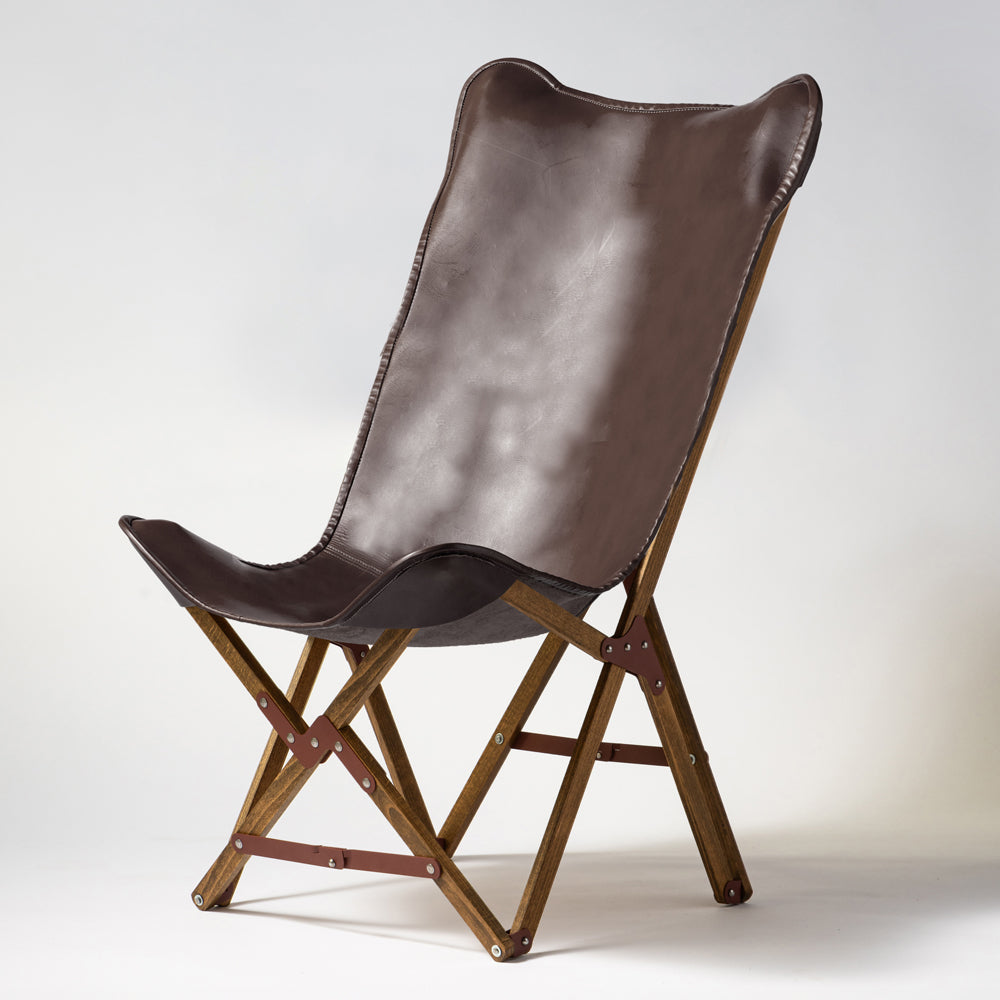 "PARAGON" FOLDING CAMP CHAIR LEATHER SHEET / HIGH BACK TYPE