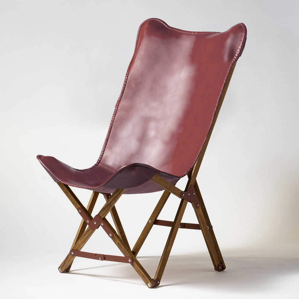 "PARAGON" FOLDING CAMP CHAIR LEATHER SHEET / HIGH BACK TYPE
