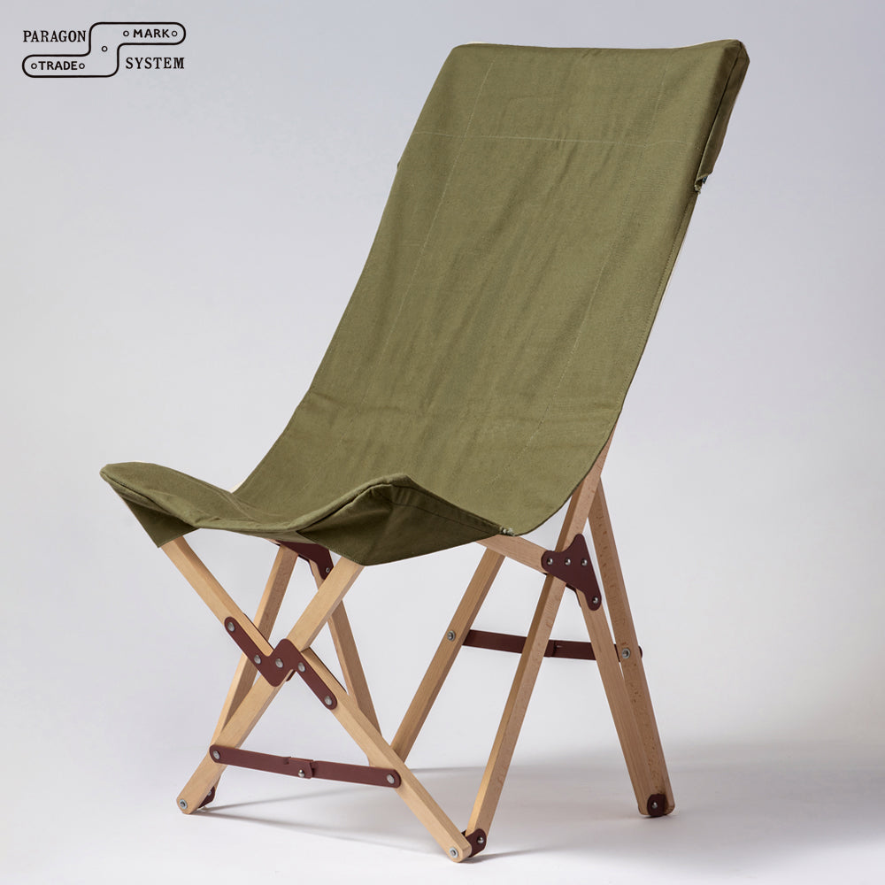 "PARAGON" FOLDING CAMP CHAIR HIGH BACK TYPE OLIVE