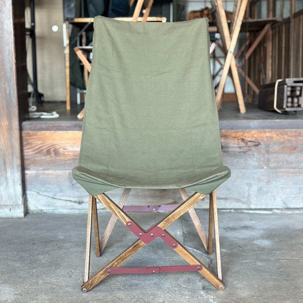 "PARAGON" FOLDING CAMP CHAIR HIGH BACK TYPE OLIVE