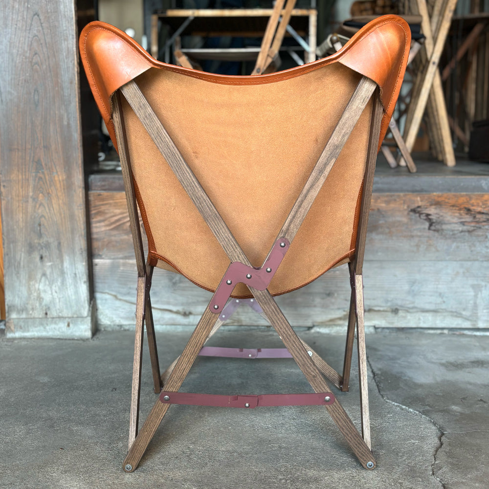 "PARAGON" FOLDING CAMP CHAIR LEATHER SHEET TYPE