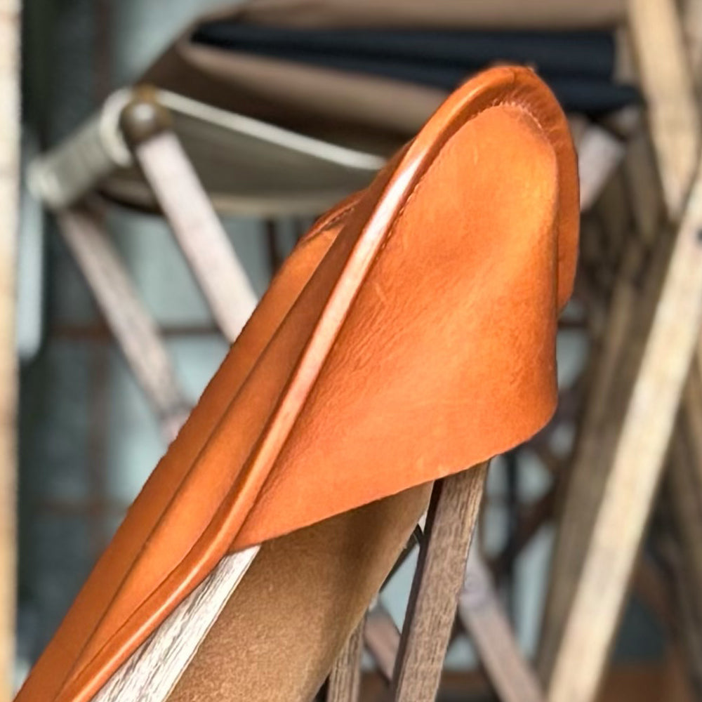 "PARAGON" FOLDING CAMP CHAIR LEATHER SHEET TYPE