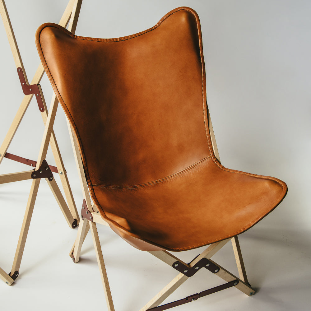 "PARAGON" FOLDING CAMP CHAIR LEATHER SHEET TYPE