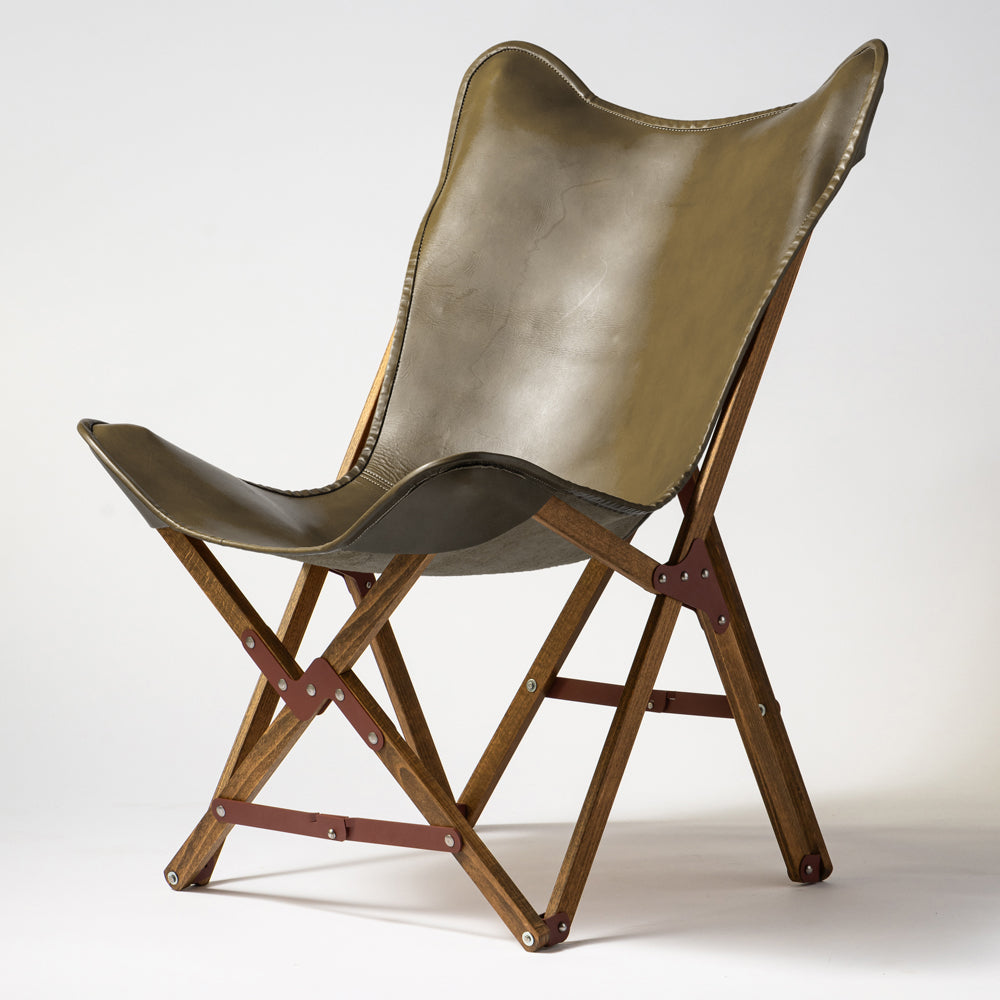 "PARAGON" FOLDING CAMP CHAIR LEATHER SHEET TYPE