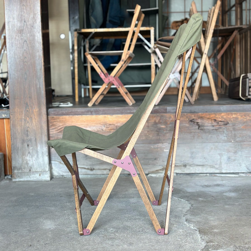 "PARAGON" FOLDING CAMP CHAIR HIGH BACK TYPE OLIVE